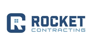 Logo for Rocket Contracting.  A C with an R inside it that looks like a house.